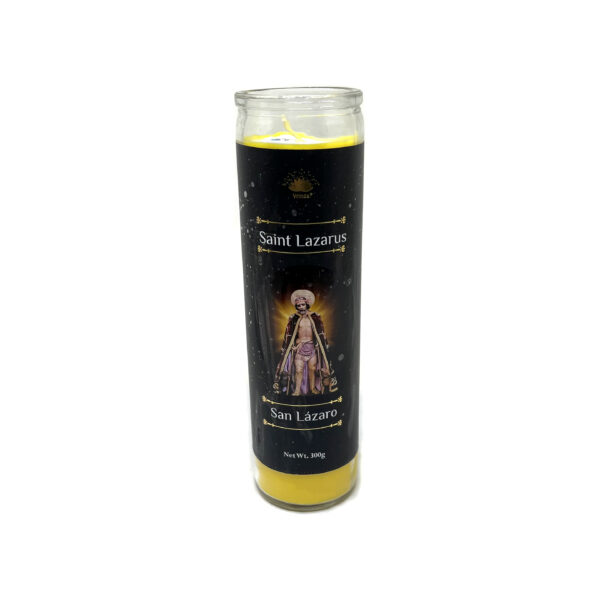 Shreyshti Candle Glass Jar Saint Lazarus, Scented Approx 8" for spell, wiccan, pagan, rituals, reiki, religious, aroma therapy purposes - Image 2